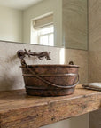 Copper Bucket Vessel Sink, Vessel Hammered Copper Sink