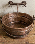 Copper Bucket Vessel Sink, Vessel Hammered Copper Sink