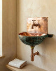 Oxidized Copper Wall Mount Sink Bathroom