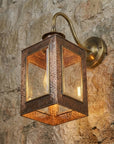 Handmade Copper Outdoor Wall Lantern – Brass Gooseneck Sconce