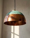 Green Patina Copper Pendant Light ,Oxidized Copper Farmhouse Pendant Light