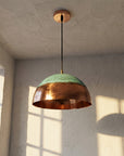 Green Patina Copper Pendant Light ,Oxidized Copper Farmhouse Pendant Light