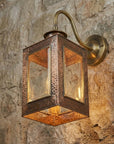 Handmade Copper Outdoor Wall Lantern – Brass Gooseneck Sconce