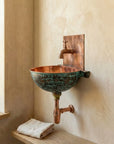 Oxidized Copper Wall Mount Sink Bathroom