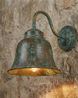 Verdigris Copper Gooseneck Wall Sconce – Rustic Outdoor Barn Light