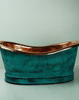 oxidized copper bathroom sink
