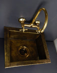 Antique Brass Undermount Single Kitchen Sink, Hammered Patina Brass Kitchen Sink