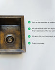 Antique Solid Brass Undermount Bar Sink In Various Sizes