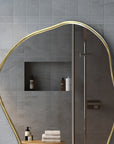 Asymmetrical Full Length Brass Mirror