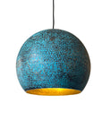 blue brass pendant light