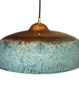 Blue patina copper lamp