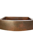 Copper Farmhouse Sink, Rounded Front Single Well-Daxa