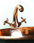 Engraved Single Hole Copper Faucet