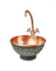 Copper Vessel Sink Bathroom, Black Wash Basin