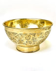 Engraved Brass Bathroom Vessel Sink, Round brass wash basin