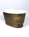 Freestanding Tub-Style Brass Vessel Sink- Hammered Single Bowl Sink