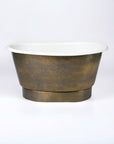 Freestanding Tub-Style Brass Vessel Sink- Hammered Single Bowl Sink