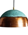 Green Patina Copper Pendant Light ,Oxidized Copper Farmhouse Pendant Light