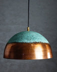 Green Patina Copper Pendant Light ,Oxidized Copper Farmhouse Pendant Light