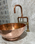 Handcrafted copper vessel sink, Custom Sized Bathroom sink