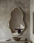 Irregular Full Length Blob Brass Mirror
