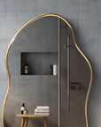 Large Irregular Shaped Mirror - Brass Bathroom Mirror