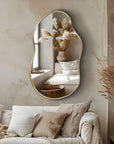 Large Irregular Shaped Mirror - Brass Bathroom Mirror