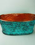 Large Oval Copper Beverage Tub with Handles , Copper Ice Bucket