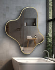 Odd Shaped Brass Mirror - irregular shaped mirror