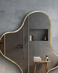 Odd Shaped Brass Mirror - irregular shaped mirror