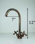 Oil Rubbed Bronze Bathroom Sink Faucet, Brass Bathroom Faucet with luxurious patina