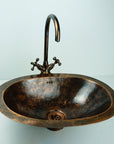 Oil Rubbed Bronze Bathroom Sink, Oval Vintage Handcrafted Drop in Sink