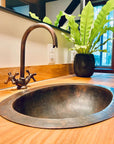 Oil Rubbed Bronze Bathroom Sink, Oval Vintage Handcrafted Drop in Sink