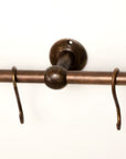 Oil Rubbed Bronze Wall Mounted Pot Rack, Copper Kitchen Rail with Hooks