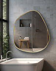 Organic Shaped Brass Bathroom Mirror