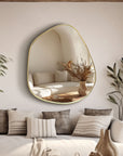 Organic Shaped Brass Bathroom Mirror