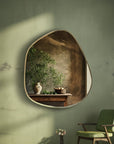 Organic Shaped Brass Bathroom Mirror