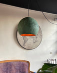Oxidized Copper Round Pendant Light, Farmhouse light fixture