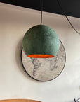 Oxidized Copper Round Pendant Light, Farmhouse light fixture
