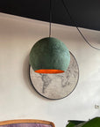 Oxidized Copper Round Pendant Light, Farmhouse light fixture