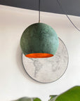 Oxidized Copper Round Pendant Light, Farmhouse light fixture