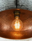 Oxidized Copper Dome Pendant – Handmade Modern Rustic Ceiling Light