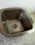 Patina Brass Square Bar Sink, Square Bronze Bar & Kitchen Prep Sink