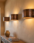 Riveted Hammered Copper Wall Sconce – Rustic Indoor Outdoor Light