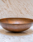 Round Copper Vessel Bathroom Sink, Vessel Hammered Copper Sink