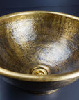 Rustic Brass Vessel sink for Bathroom, Hammered Antique Brass Wash Basin