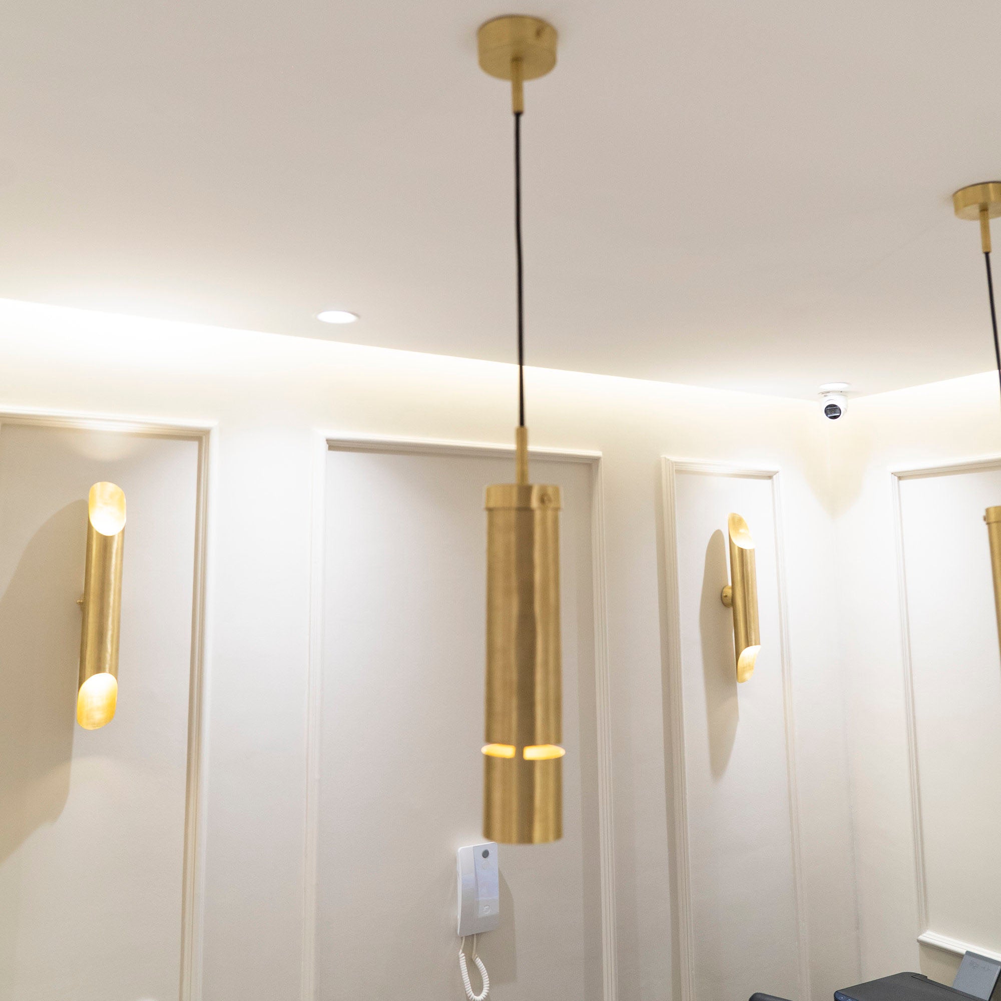 Set of 3 Brass Pendant Light Fixtures, Solid Brass Hanging Lamp