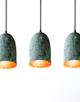Set of 3 Pendant Light Fixtures, Copper Farmhouse Pendant Light