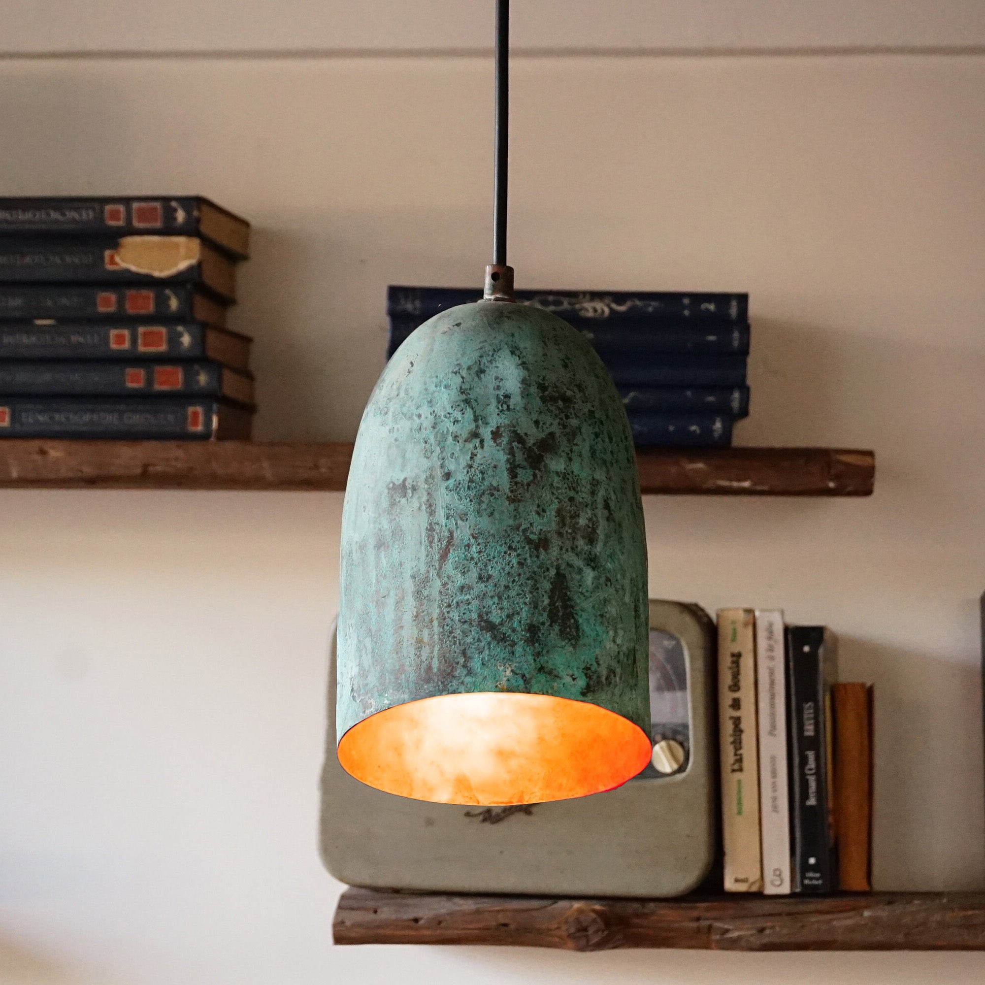 Set of 3 Pendant Light Fixtures, Copper Farmhouse Pendant Light