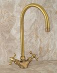 Single Hole Unlacquered Brass Bathroom Sink Faucet